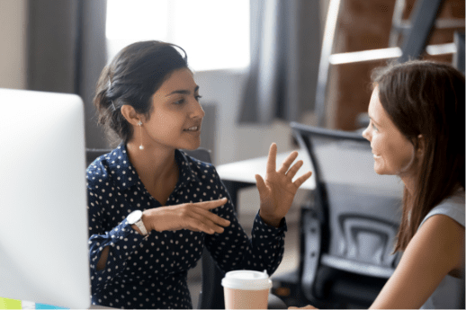 barcom technology solutions person consulting with client